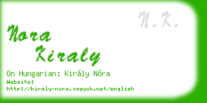 nora kiraly business card