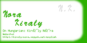 nora kiraly business card